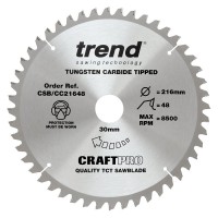 Trend CSB/CC21648 Craft Blade Cc 216mm X 48t X 30mm £28.91
